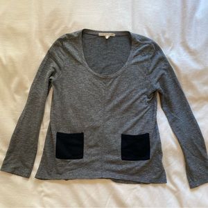 Threads 4 Thought Gray Black Scoop Neck Shirt- Size S